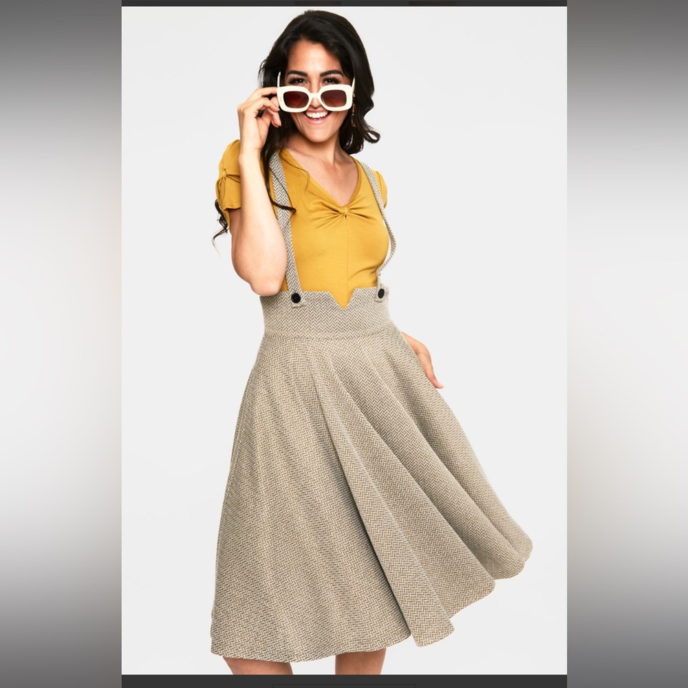Herringbone suspender skirt by Voodoo Vixen